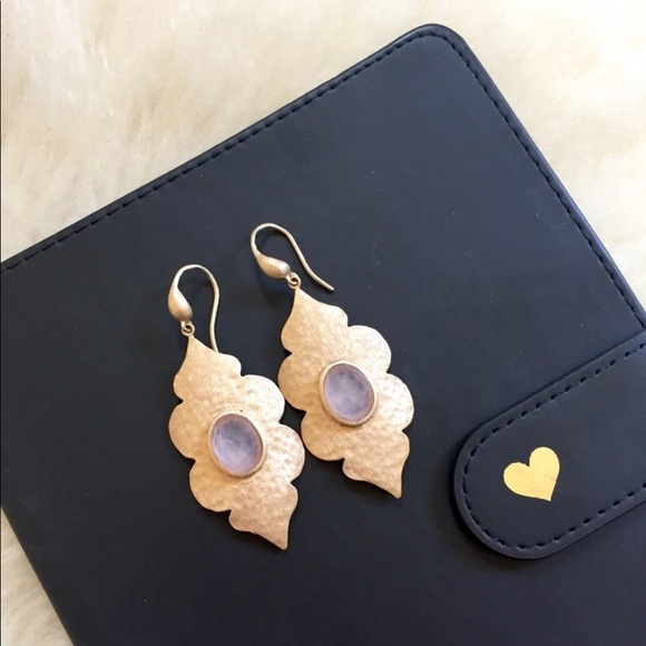 Rivka Friedman Jewelry - Rivka Friedman 18K Gold Clad Rose Quartz Earrings